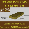 Bastaings 63x175mm Sapin Choix 3 Naturel Brut 3M